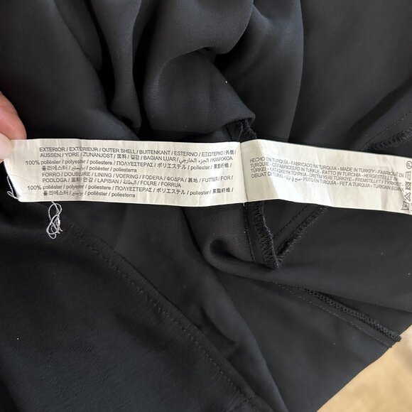 Zara | Chiffon Tiered, Ruffle collar V-neck Maxi Dress Black | SZ Small Women's - Picture 13 of 15